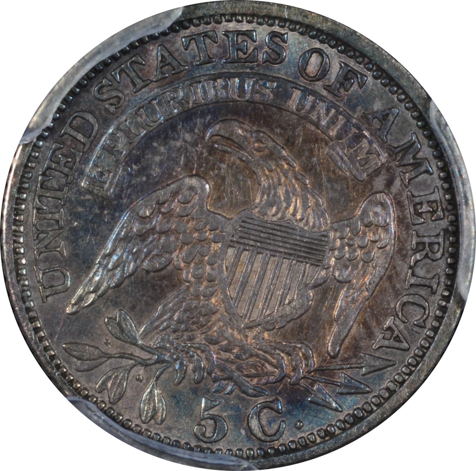 1829 LM-9 AU-58 CAC PCGS 58311122 Reverse