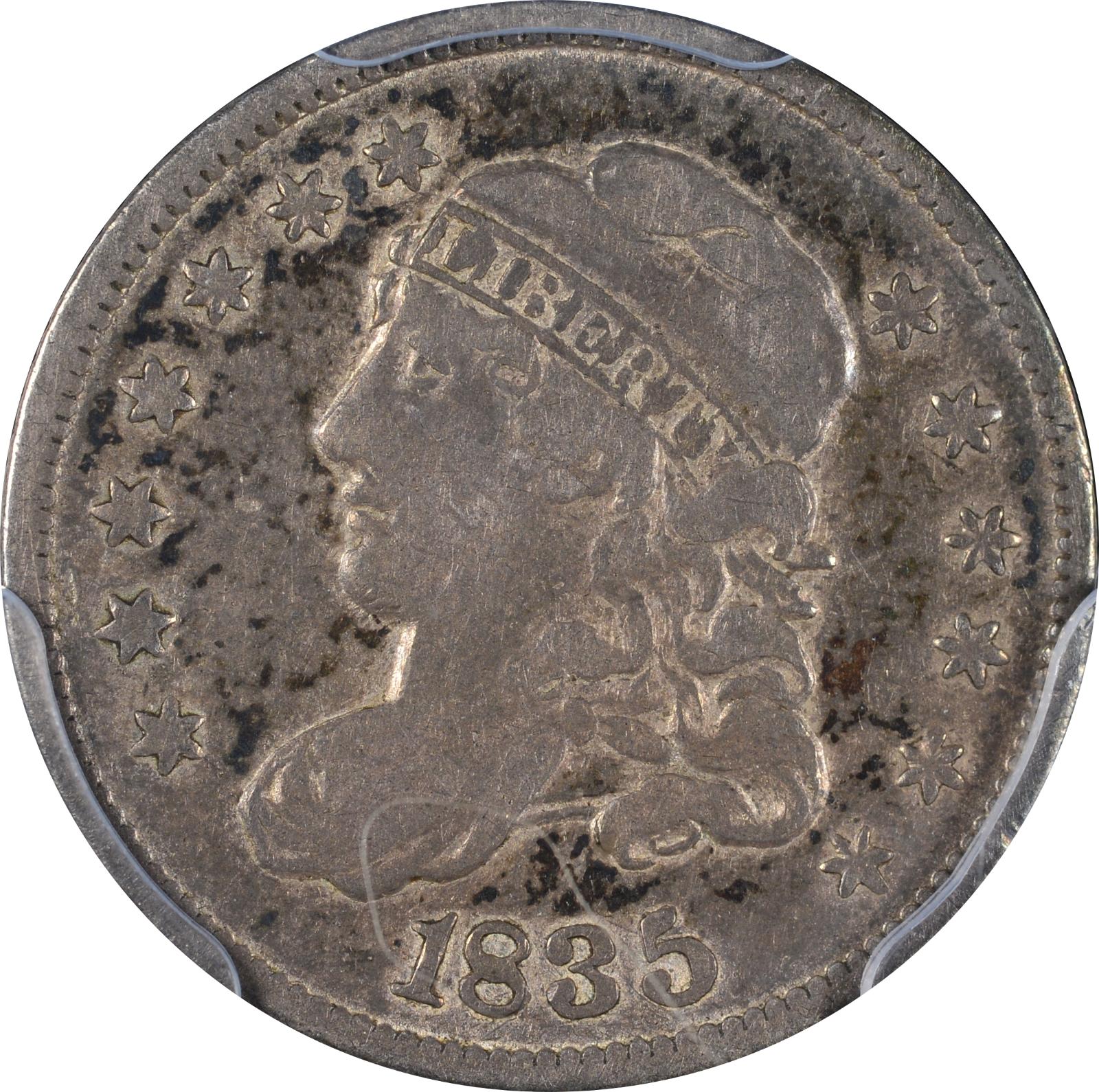 1835 LM-1 Cud PCGS VF-Det-Bent 53919082 Obverse