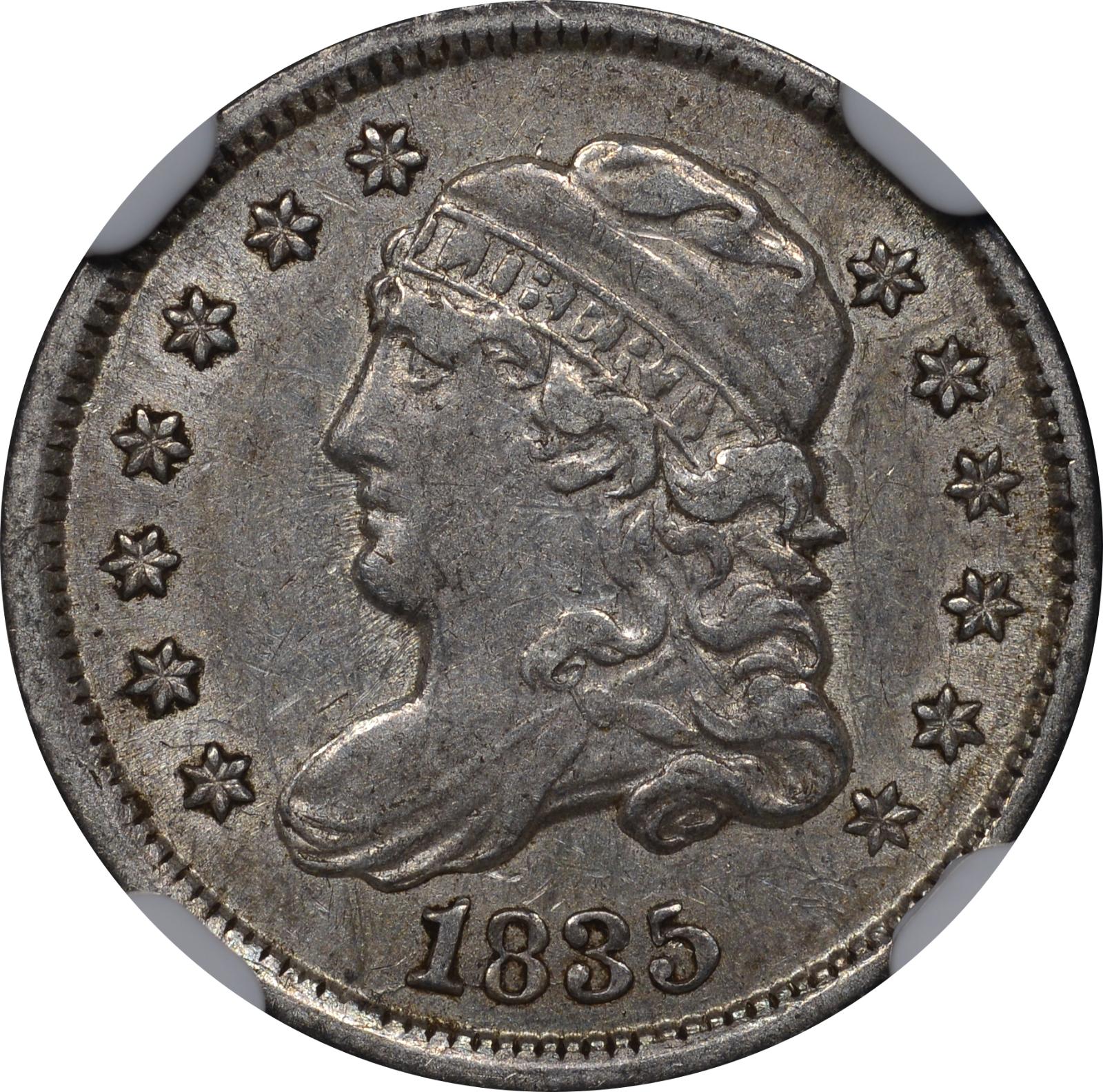 1835 LM-3 NGC AU-53 CAC 3657364-005 Obverse