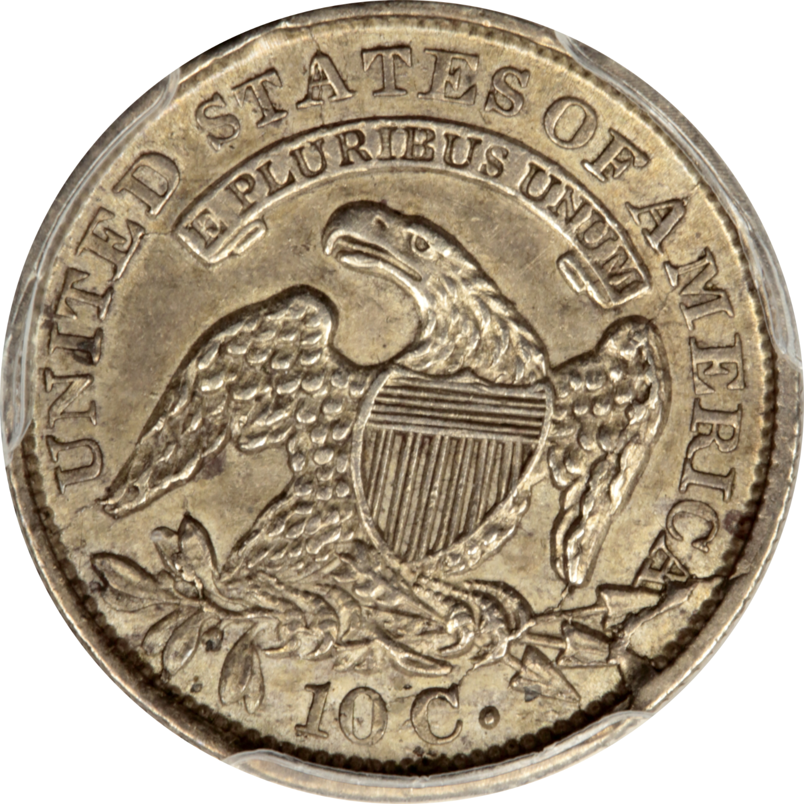 1832 10c JR-3 AU53 PCGS 38096826 Reverse